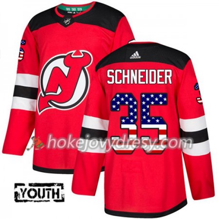 Dětské Hokejový Dres New Jersey Devils Cory Schneider 35 2017-2018 USA Flag Fashion Černá Adidas Authentic
